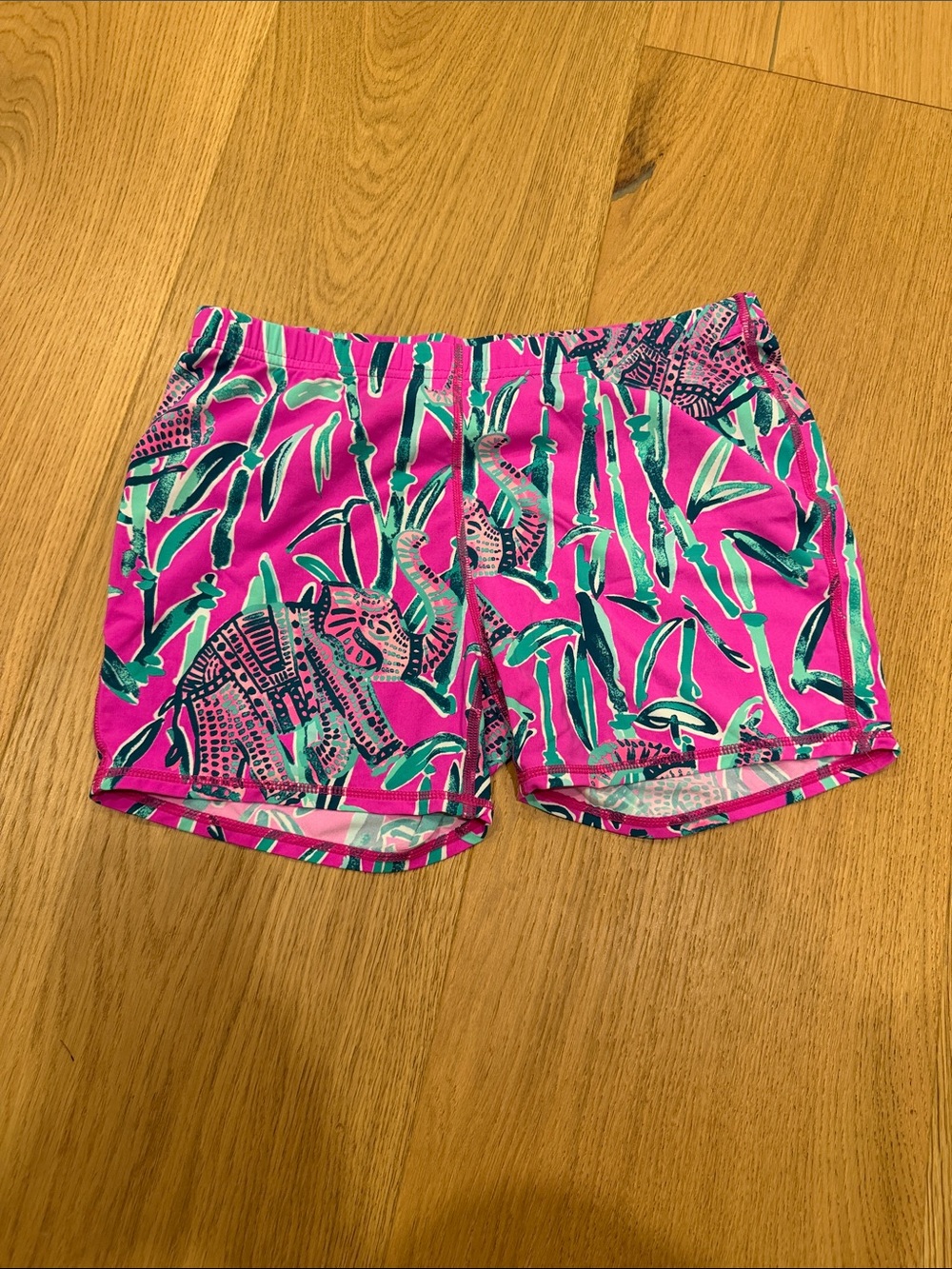 Lilly Pulitzer Hot Pink Tropical Print Athletic Shorts